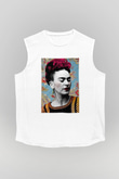 Frida Kahlo Beyaz Unisex Kolsuz Tişört