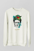 Frida Kahlo Beyaz Unisex Sweatshirt