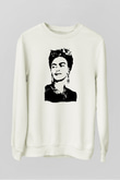 Frida Kahlo Beyaz Unisex Sweatshirt