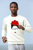 Frida Kahlo Beyaz Unisex Sweatshirt