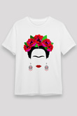 Frida Kahlo Beyaz Unisex Tişört T-Shirt - TişörtFabrikası