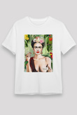 Frida Kahlo Beyaz Unisex Tişört T-Shirt - TişörtFabrikası
