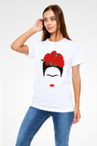 Frida Kahlo Beyaz Unisex Tişört T-Shirt - TişörtFabrikası
