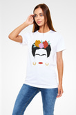 Frida Kahlo Beyaz Unisex Tişört T-Shirt - TişörtFabrikası