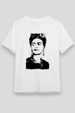 Frida Kahlo Beyaz Unisex Tişört T-Shirt - TişörtFabrikası