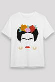 Frida Kahlo Beyaz Unisex Tişört T-Shirt - TişörtFabrikası