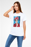 Frida Kahlo Beyaz Unisex Tişört T-Shirt - TişörtFabrikası