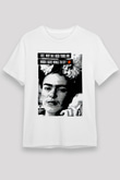 Frida Kahlo Beyaz Unisex Tişört T-Shirt - TişörtFabrikası
