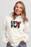 Frida Kahlo Girl Power - Grl Pwr Beyaz Unisex Kapüşonlu Sweatshirt