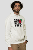 Frida Kahlo Girl Power - Grl Pwr Beyaz Unisex Kapüşonlu Sweatshirt