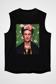 Frida Kahlo Siyah Unisex Kolsuz Tişört