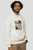 Frida Kahlo Unisex Baskılı Beyaz Kapüşonlu Sweatshirt