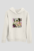 Frida Kahlo Unisex Baskılı Beyaz Kapüşonlu Sweatshirt