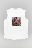 Frida Kahlo Unisex Baskılı Beyaz Kolsuz Tişört