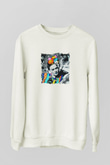 Frida Kahlo Unisex Baskılı Beyaz Sweatshirt