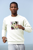 Frida Kahlo Unisex Baskılı Beyaz Sweatshirt