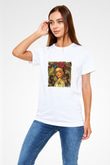 Frida Kahlo Unisex Baskılı Beyaz Tişört