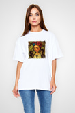Frida Kahlo Unisex Baskılı Beyaz Tişört