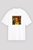 Frida Kahlo Unisex Baskılı Beyaz Tişört
