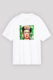 Frida Kahlo Unisex Baskılı Beyaz Tişört