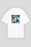 Frida Kahlo Unisex Baskılı Beyaz Tişört