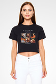 Friends Siyah Crop Top Tişört