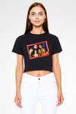 Friends Siyah Crop Top Tişört