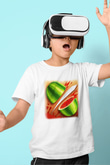 Fruit Ninja Baskılı Beyaz Unisex Çocuk Tişört