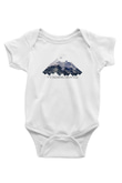 Fuji Dağı Baskılı Beyaz Unisex Bebek Body - Zıbın