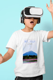 Fuji Dağı Baskılı Beyaz Unisex Çocuk Tişört