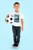 Fuji Dağı Beyaz Unisex Çocuk Tişört