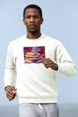 Fuji Dağı Beyaz Unisex Sweatshirt