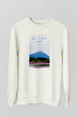 Fuji Dağı Beyaz Unisex Sweatshirt