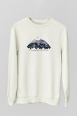Fuji Dağı Beyaz Unisex Sweatshirt