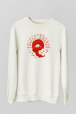 Fuji Dağı Beyaz Unisex Sweatshirt