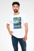 Fuji Dağı Beyaz Unisex Tişört T-Shirt - TişörtFabrikası
