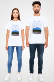 Fuji Dağı Beyaz Unisex Tişört T-Shirt - TişörtFabrikası