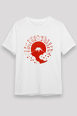 Fuji Dağı Beyaz Unisex Tişört T-Shirt - TişörtFabrikası