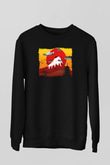 Fuji Dağı Siyah Unisex Sweatshirt