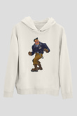 Full Throttle Baskılı Beyaz Unisex Kapüşonlu Sweatshirt