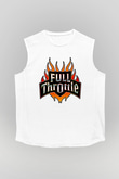 Full Throttle Baskılı Beyaz Unisex Kolsuz Tişört - Tshirt