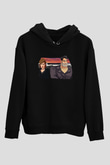 Full Throttle Baskılı Unisex Siyah Kapüşonlu Sweatshirt