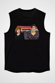 Full Throttle Baskılı Unisex Siyah Kolsuz Tişört - Tshirt