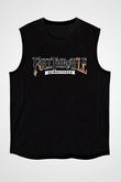Full Throttle Baskılı Unisex Siyah Kolsuz Tişört - Tshirt