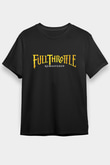 Full Throttle Baskılı Unisex Siyah Tişört - Tshirt