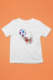 Futbol Baskılı Unisex Beyaz Çocuk Tişört - Tshirt