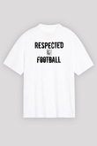 Futbol Baskılı Unisex Beyaz Oversize Tişört - Tshirt