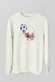 Futbol Baskılı Unisex Ekru Sweatshirt