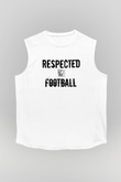 Futbol Baskılı Unisex Kolsuz Beyaz Tişört
