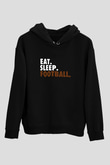 Futbol - Football Baskılı Unisex Siyah Hoodie